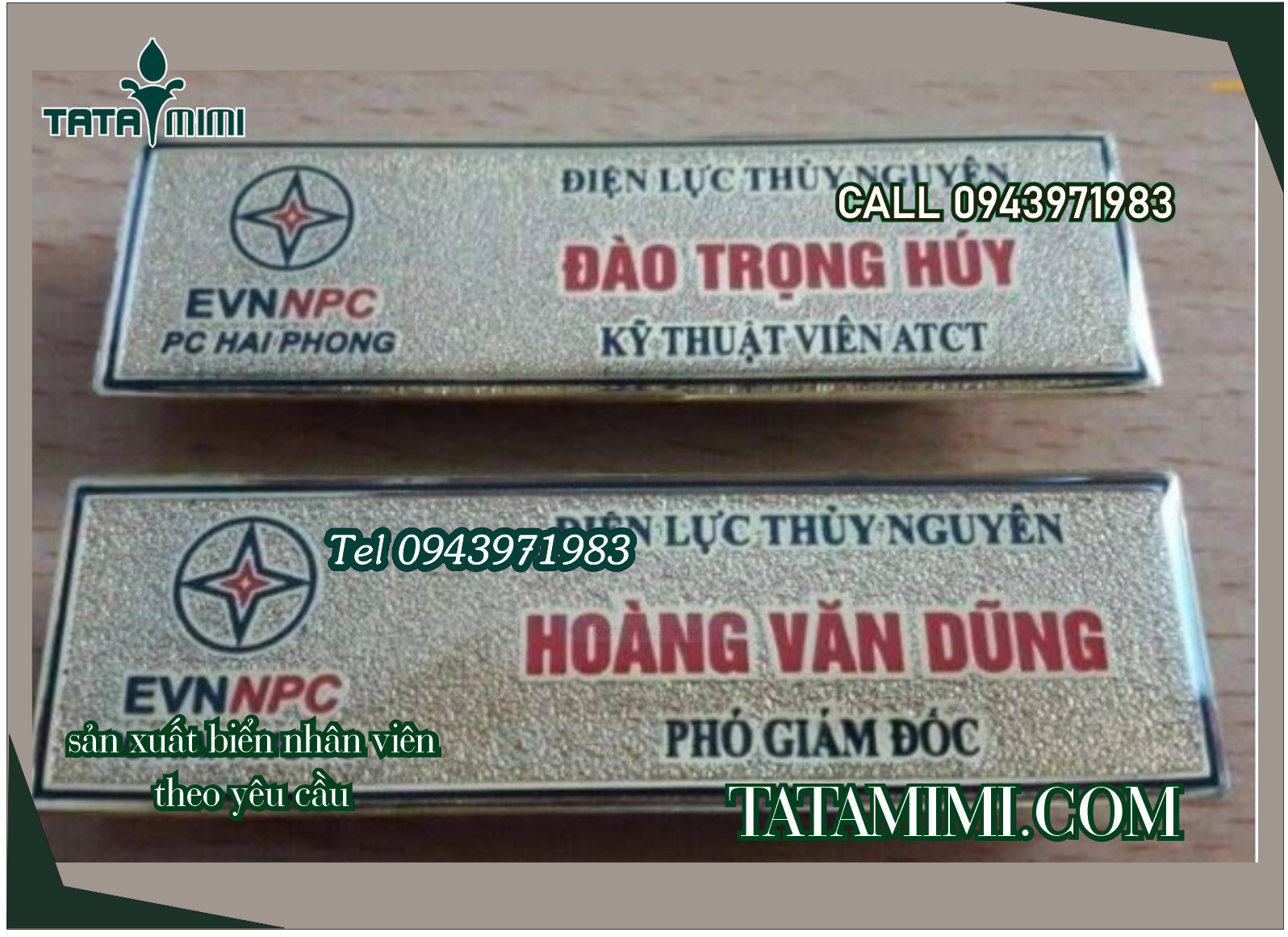Bảng tên in trực tiếp