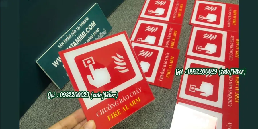 Biển báo cháy –báo chuông-vòi nước
