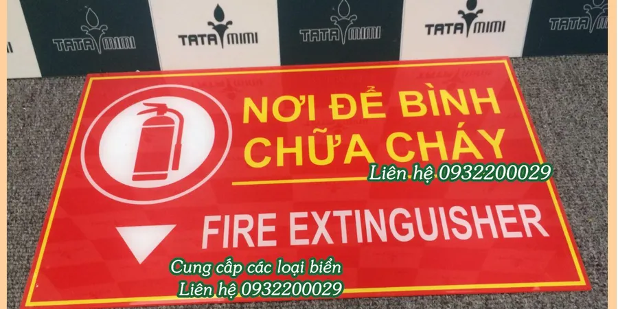 Bộ biển báo cháy bằng mica