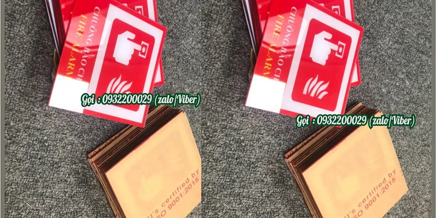 Bộ biển báo cháy bằng mica dùng trong nhà