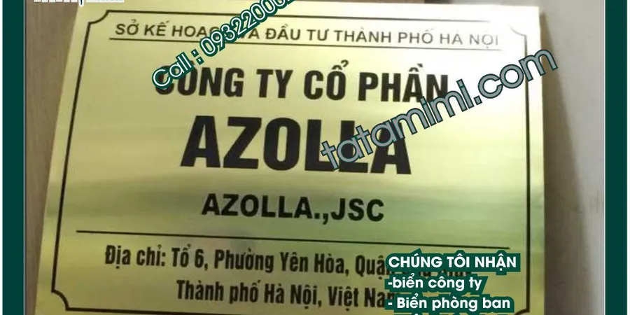 Biển công ty được in trực tiếp lên mica