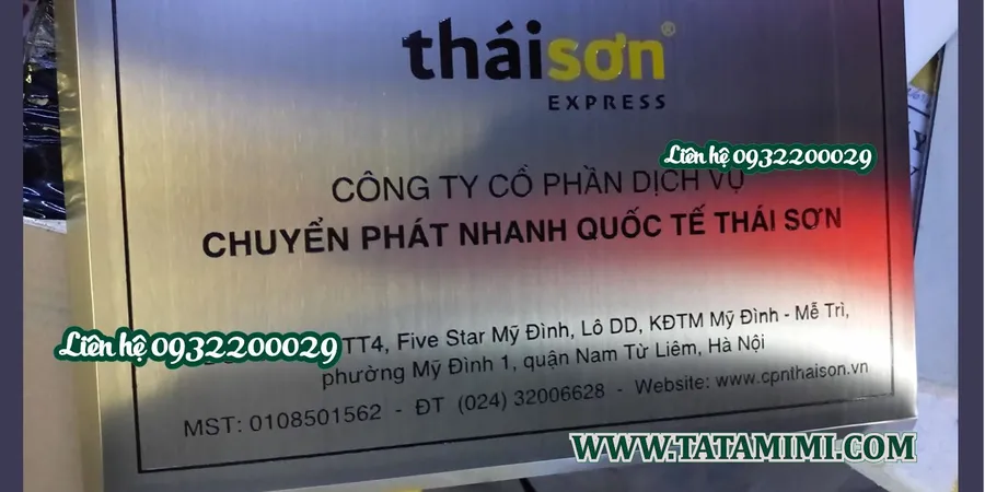 Làm biển công ty bằng inox 201 và 304