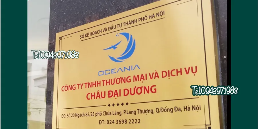 Biển công ty các loại- làm biển công ty chất lượng và đẹp tại Hà Nội
