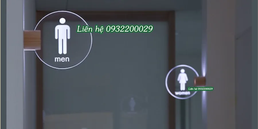 Biển WC led siêu sáng mica