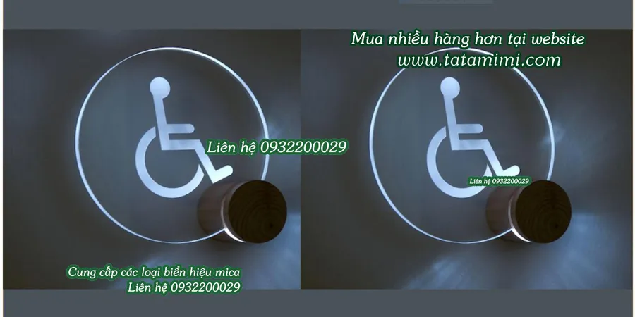 Bảng WC bằng mica có led siêu sáng