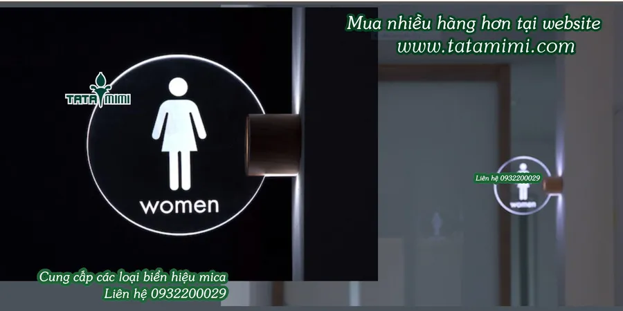 Làm biển Wc bằng mica có led siêu sáng