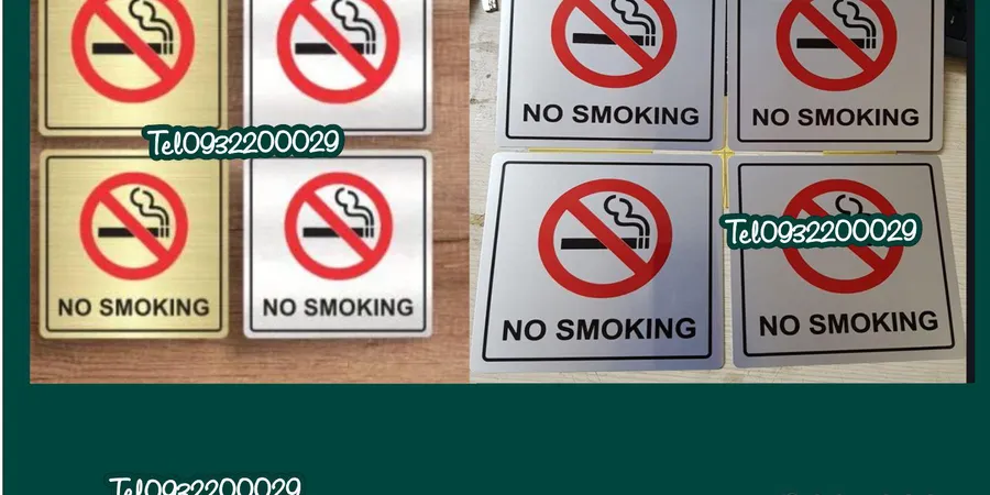 Các hình dạng biển cấm hút thuốc bằng mica