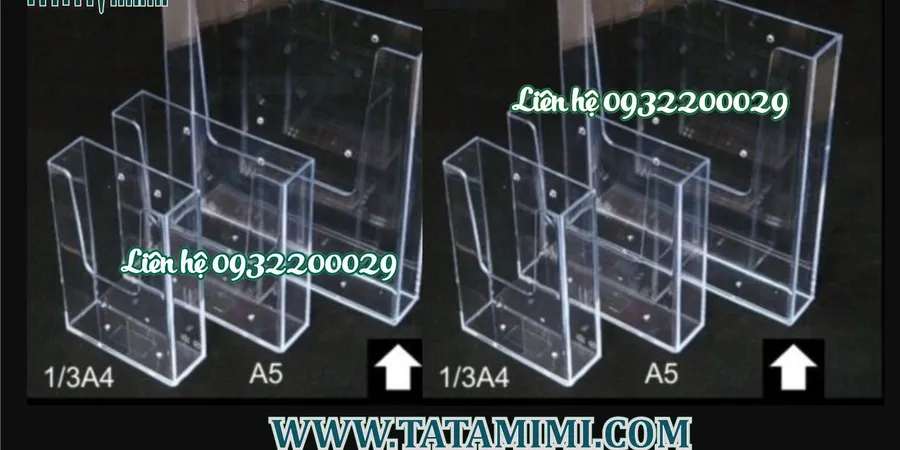 Kệ mica A3 treo tường làm bằng mica