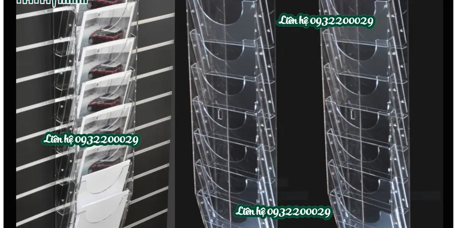 Kệ nhiều ngăn treo tường bằng mica