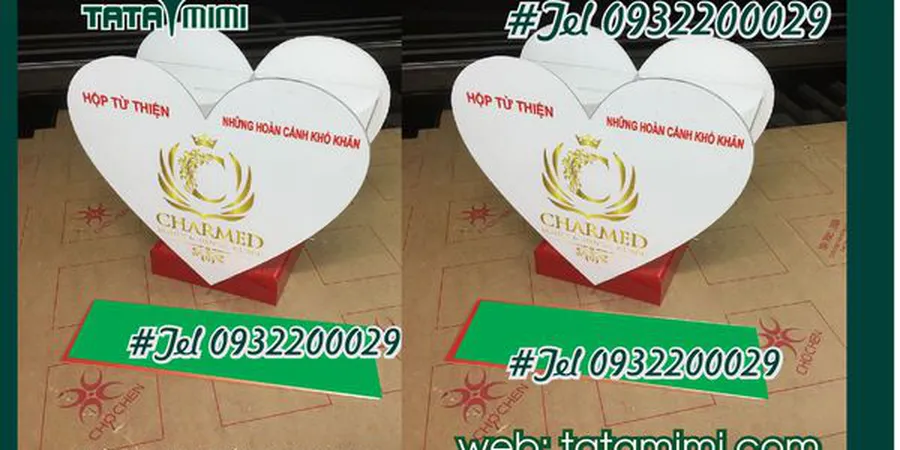 Gia công thùng mica trái tim