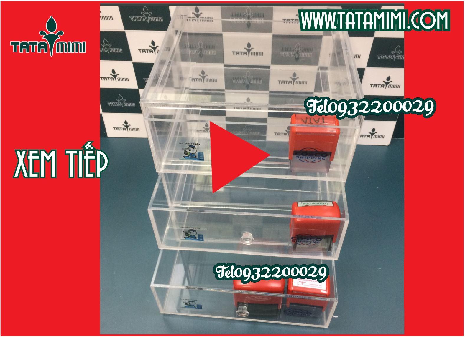 Hộp làm từ mica 5mm để đựng dấu của công ty