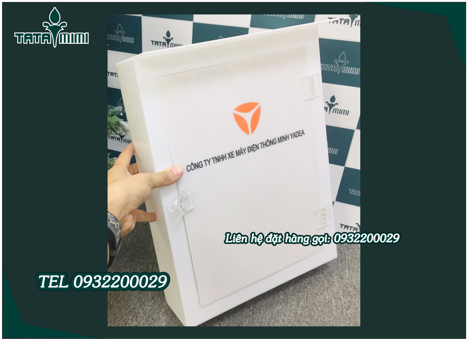Mẫu thùng mica trắng sữa