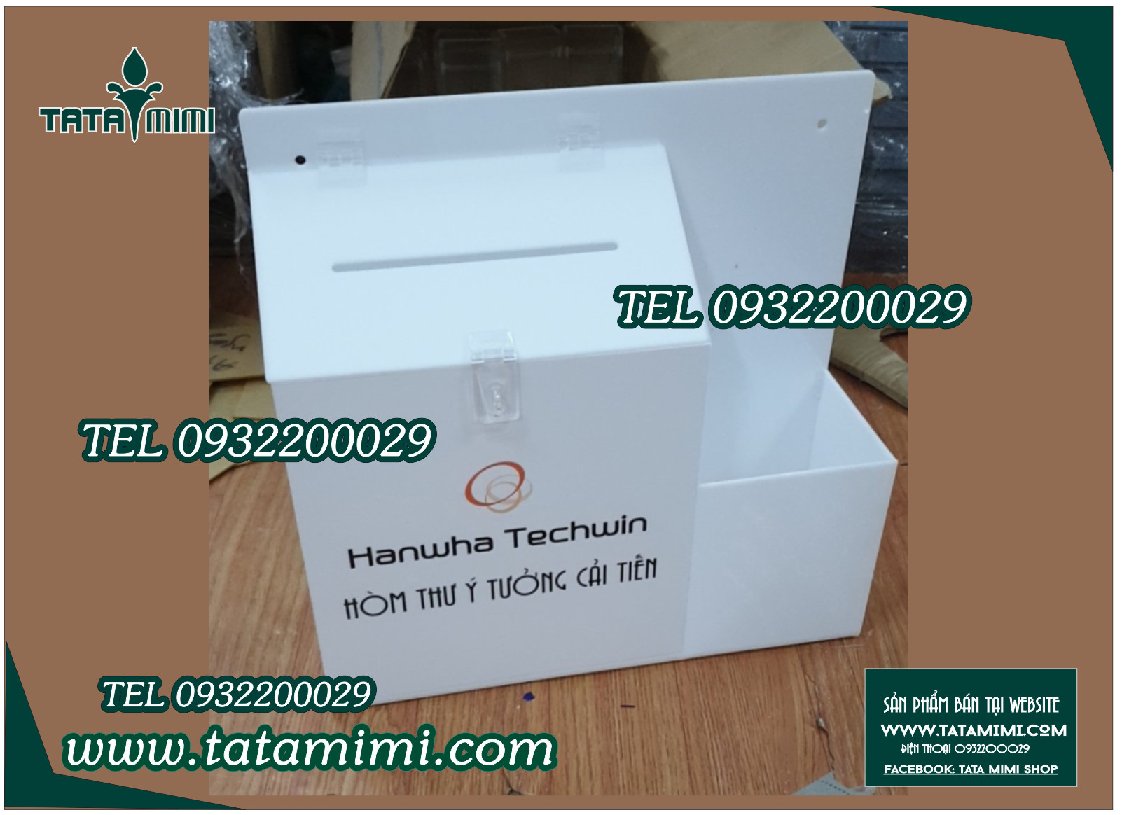 Mẫu thùng mica trắng sữa