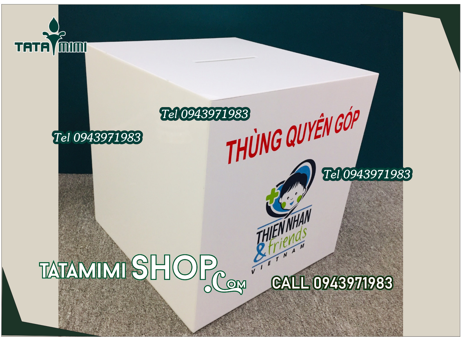 Mẫu thùng mica trắng sữa