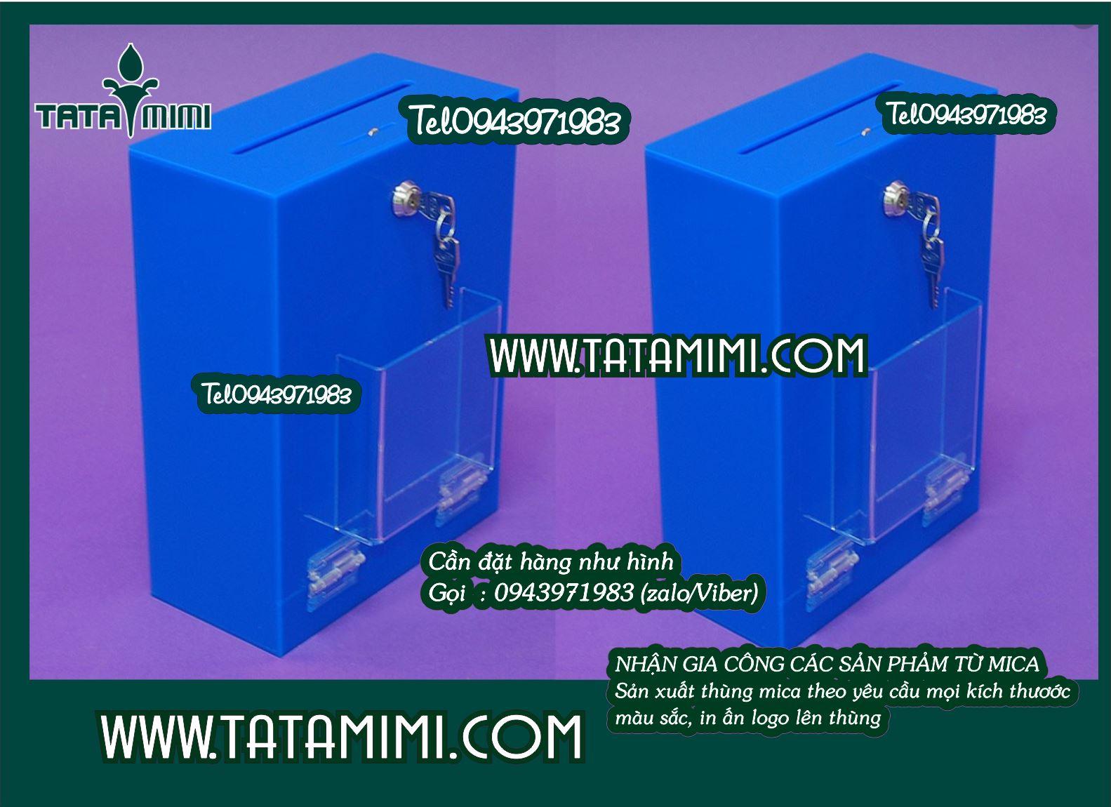 Thùng thư mica từ các màu xanh