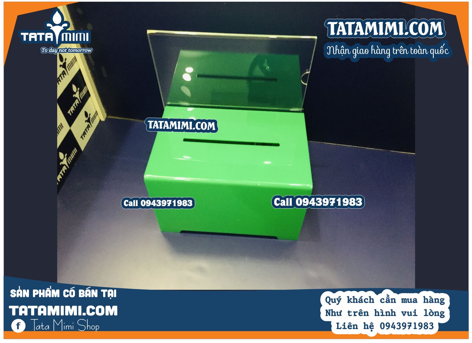 Hộp tipbox bằng chất liệu mica