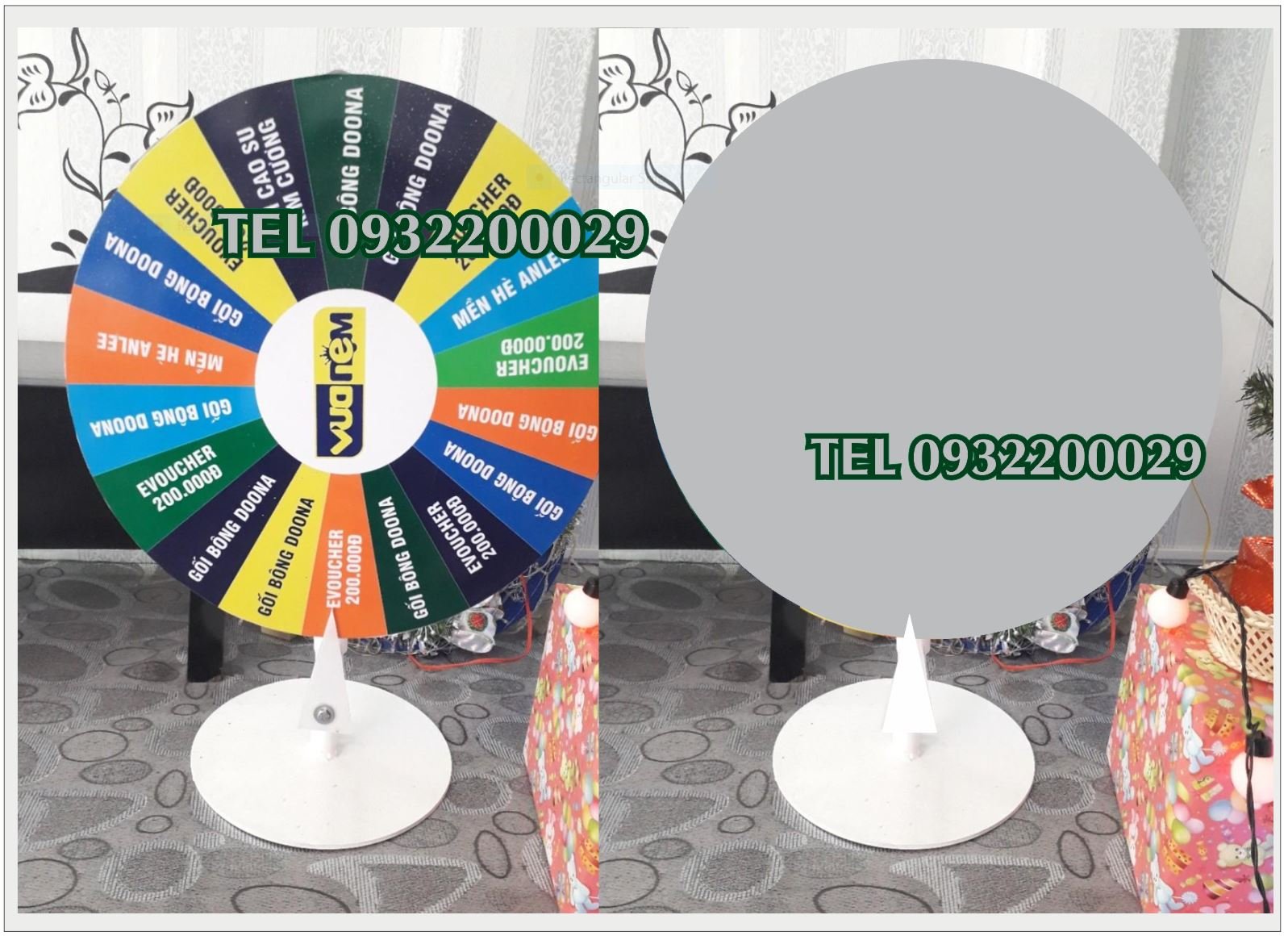 Vòng quay để bàn thân sắt nhỏ gọn dễ mang đi