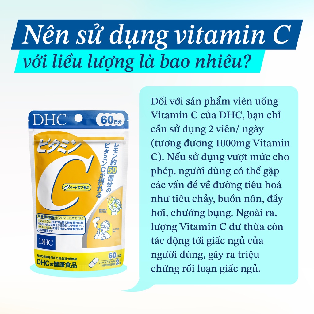[DHC] Viên Uống Bổ Sung Vitamin C Giúp Trắng Da Mờ Thâm, Hỗ Trợ Chống Nắng Và Nâng Cao Sức Khỏe (30N/60V - 90N/180V)