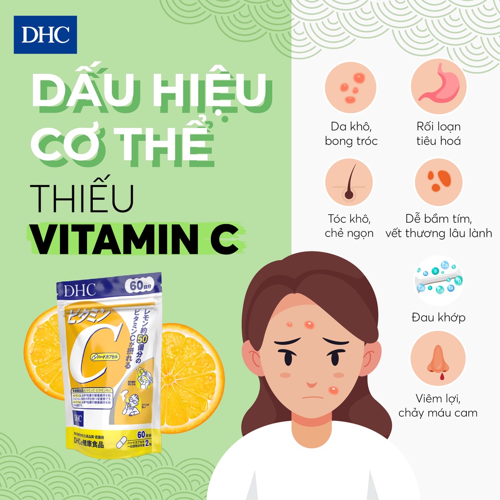 [DHC] Viên Uống Bổ Sung Vitamin C Giúp Trắng Da Mờ Thâm, Hỗ Trợ Chống Nắng Và Nâng Cao Sức Khỏe (30N/60V - 90N/180V)