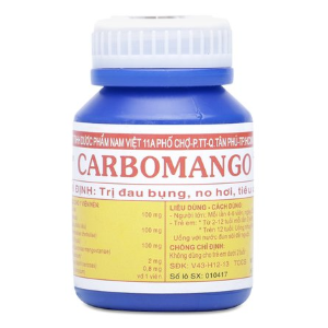 Carbomango - 100 viên nén than hoạt tính điều trị tiêu chảy, đau bụng, no hơi,... Carbomango - 100 viên nén than hoạt tính điều trị tiêu chảy, đau bụng, no hơi,...