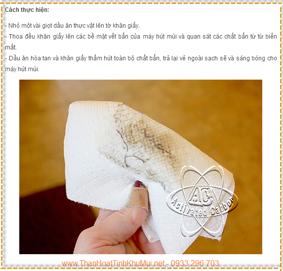 Dầu ăn hòa tan và khăn giấy thấm hút toàn bộ chất bẩn Dầu ăn hòa tan và khăn giấy thấm hút toàn bộ chất bẩn