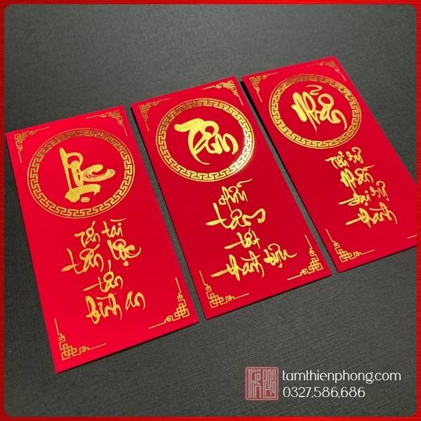 Bao lì xì đỏ viết thư pháp theo yêu cầu Bao lì xì đỏ viết thư pháp theo yêu cầu