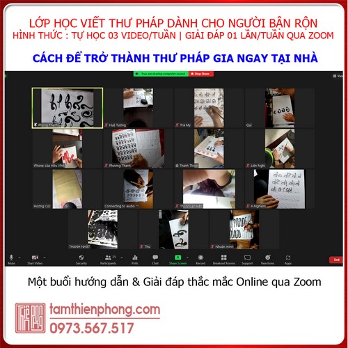 Lớp dạy thư pháp online dành cho người bận rộn tự học Lớp dạy thư pháp online dành cho người bận rộn tự học