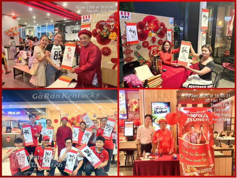 Cung cấp dịch vụ ông đồ tặng chữ thư pháp cho KFC Cung cấp dịch vụ ông đồ tặng chữ thư pháp cho KFC