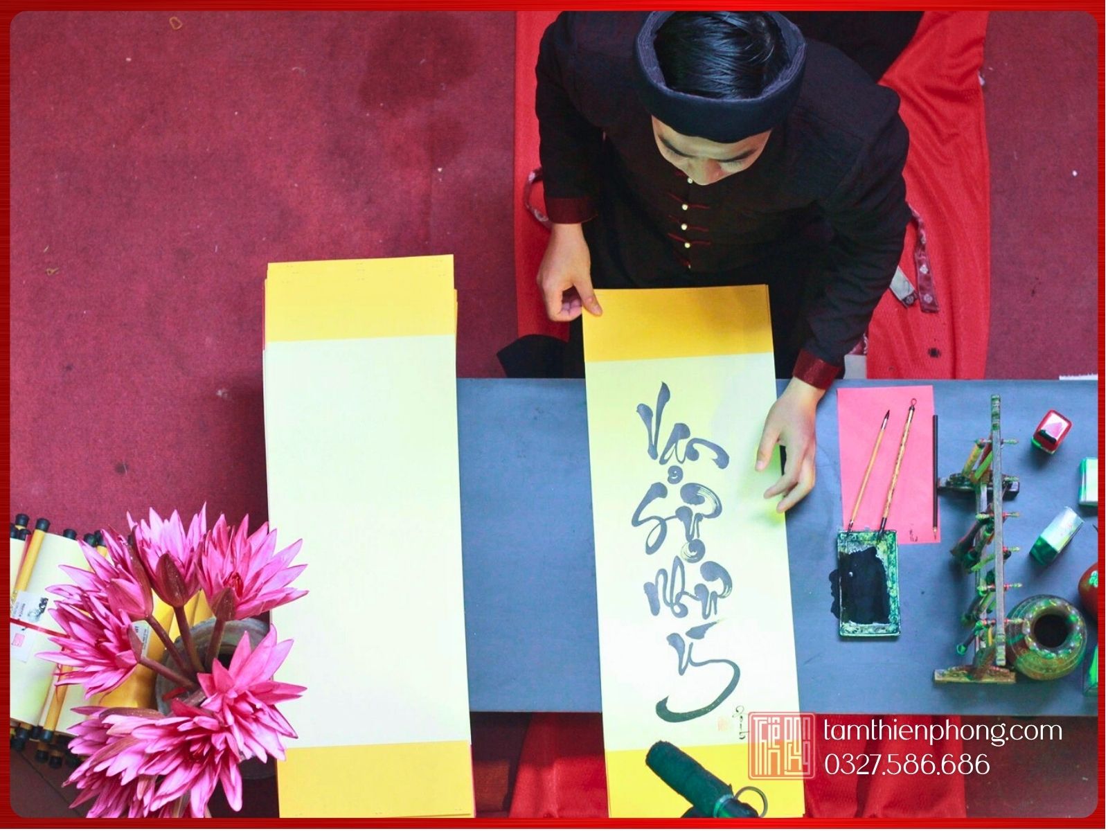 Liễn giấy viết thư pháp 26x73cm cho dịch vụ ông đồ tặng chữ Liễn giấy viết thư pháp 26x73cm cho dịch vụ ông đồ tặng chữ