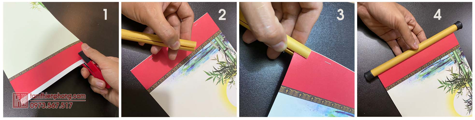 Cách gắn nẹp giấy viết thư pháp Cách gắn nẹp giấy viết thư pháp