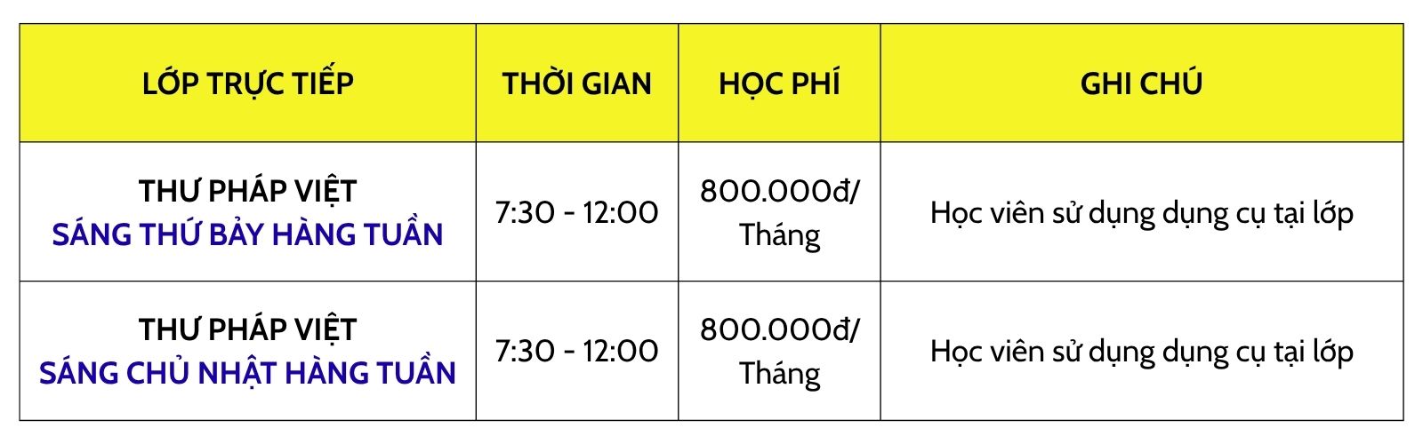 Lịch học Lớp dạy viết thư pháp KG 18.10.25 Lịch học Lớp dạy viết thư pháp KG 18.10.25