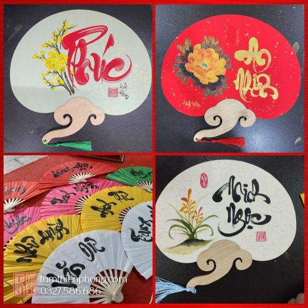 Quạt viết thư pháp Quạt viết thư pháp