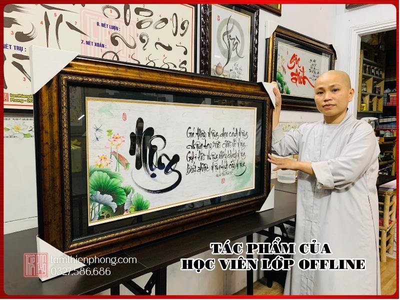 Tác phẩm thực tế của học viên lớp dạy viết thư pháp offline Tác phẩm thực tế của học viên lớp dạy viết thư pháp offline