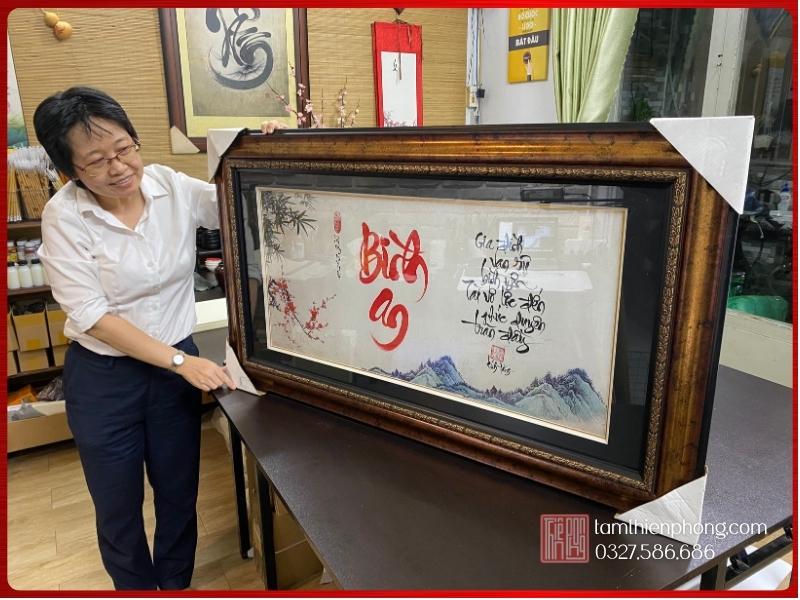 Tác phẩm thực tế của học viên lớp dạy viết thư pháp offline và online Tác phẩm thực tế của học viên lớp dạy viết thư pháp offline và online