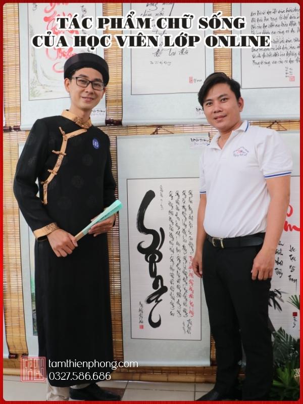 Tác phẩm thực tế của học viên lớp dạy viết thư pháp online Tác phẩm thực tế của học viên lớp dạy viết thư pháp online