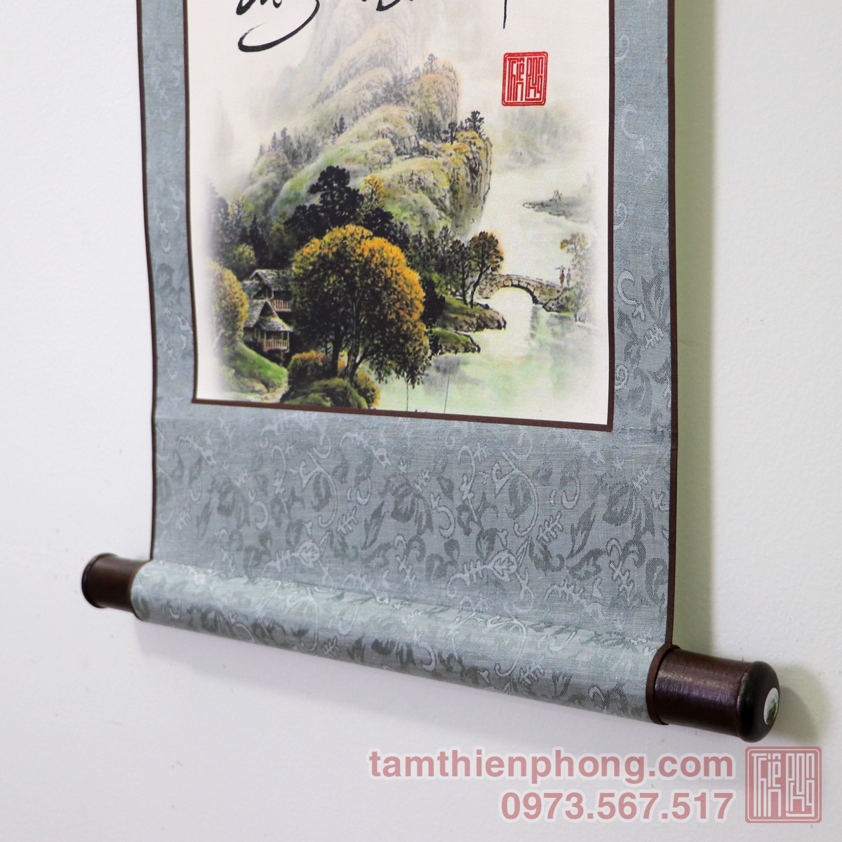 Thư pháp chữ Thiền - Liễn bo lụa 30x80cm - Giá rẻ