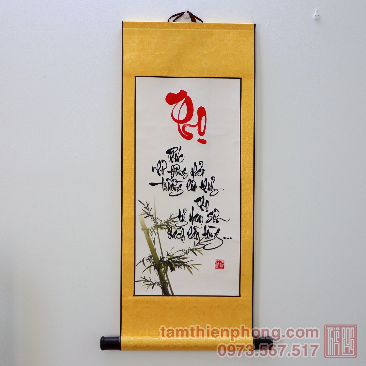 Thư Pháp Chữ Thọ - Liễn Bo Lụa 30X80Cm - Giá Rẻ