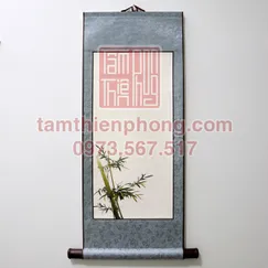 Liễn Lụa In Hình - 30x80cm - Mẫu Trúc (Màu ngẫu nhiên)