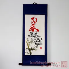 Thư pháp chữ Tri Ân - Liễn bo lụa - 30 x 80cm (Màu ngẫu nhiên)