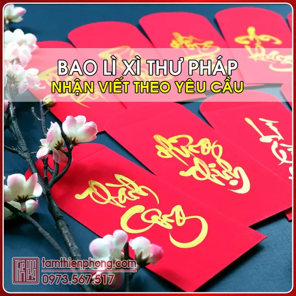 10 Bao Lì Xì Thư Pháp Tết Ất Tỵ 2025 - Viết Chữ Theo Yêu Cầu