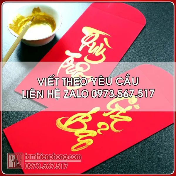 10 Bao Lì Xì Thư Pháp Tết Ất Tỵ 2025 - Viết Chữ Theo Yêu Cầu