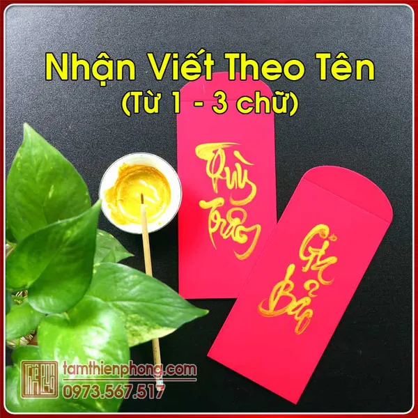 10 Bao Lì Xì Thư Pháp Tết Ất Tỵ 2025 - Viết Chữ Theo Yêu Cầu