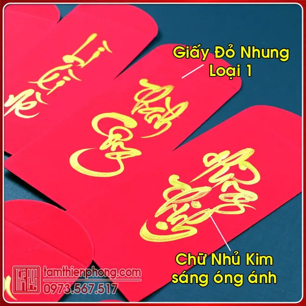 10 Bao Lì Xì Thư Pháp Tết Ất Tỵ 2025 - Viết Chữ Theo Yêu Cầu