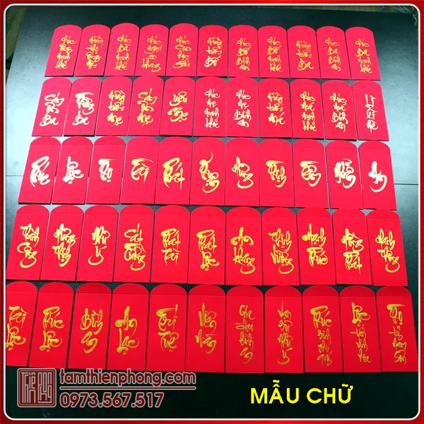 10 Bao Lì Xì Thư Pháp Tết Ất Tỵ 2025 - Viết Chữ Theo Yêu Cầu
