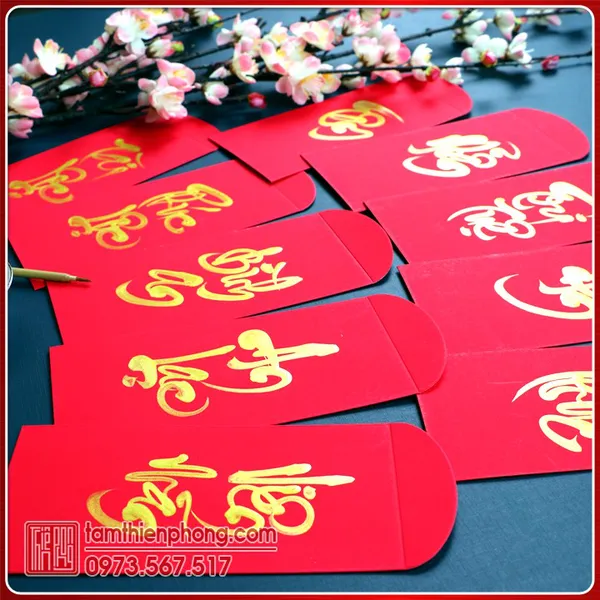 10 Bao Lì Xì Thư Pháp Tết Ất Tỵ 2025 - Viết Chữ Theo Yêu Cầu
