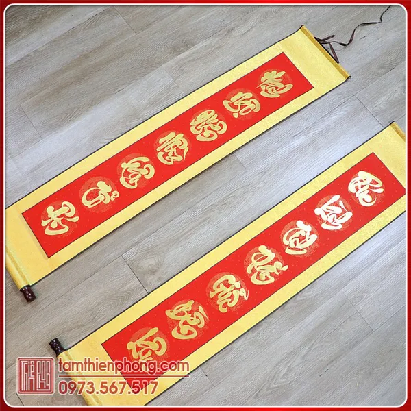 Câu đối Thư pháp Vợ Chồng - 25x 135cm
