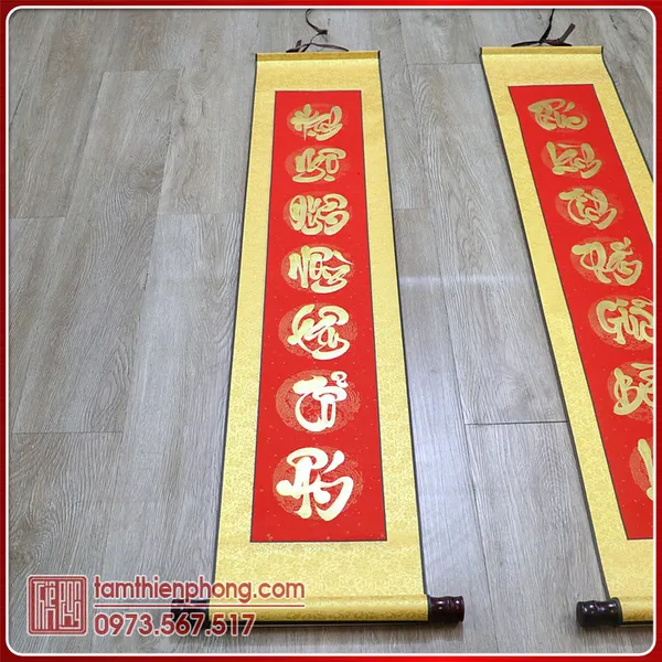 Câu đối Thư pháp Vợ Chồng - 25x 135cm