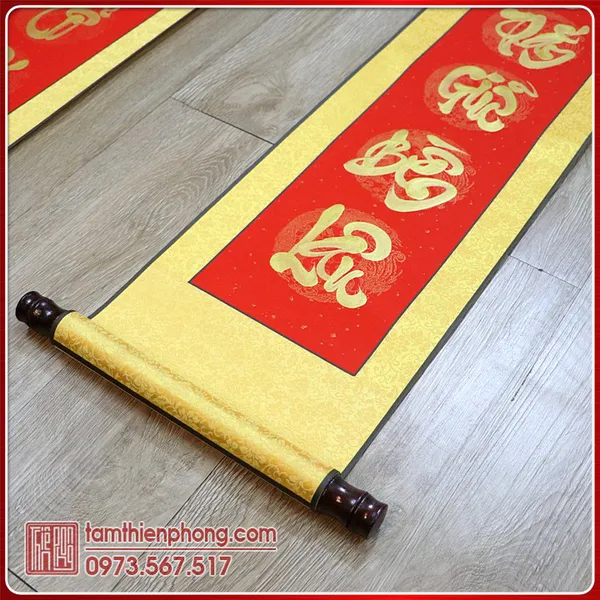 Câu đối Thư pháp Vợ Chồng - 25x 135cm