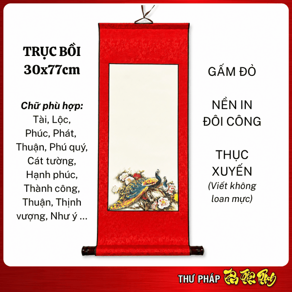 Giấy Viết Thư Pháp TPHCM – Liễn Trục Bồi 30x77cm | Tâm Thiên Phong
