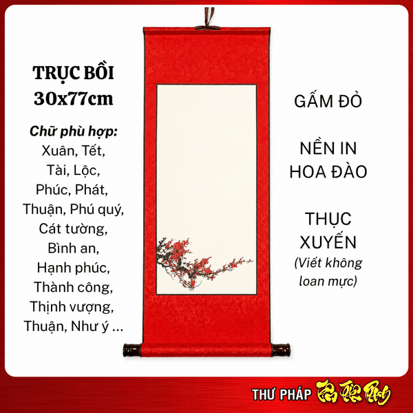 Giấy Viết Thư Pháp TPHCM – Liễn Trục Bồi 30x77cm | Tâm Thiên Phong